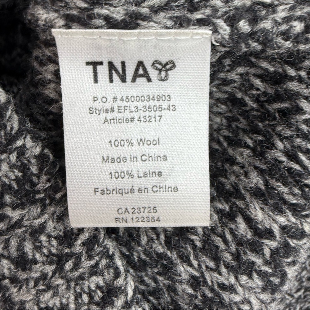 TNA wool sweater zip up vintage Y2K Gray Marled Zip-Front Shawl Collar Sweater - Picture 12 of 14